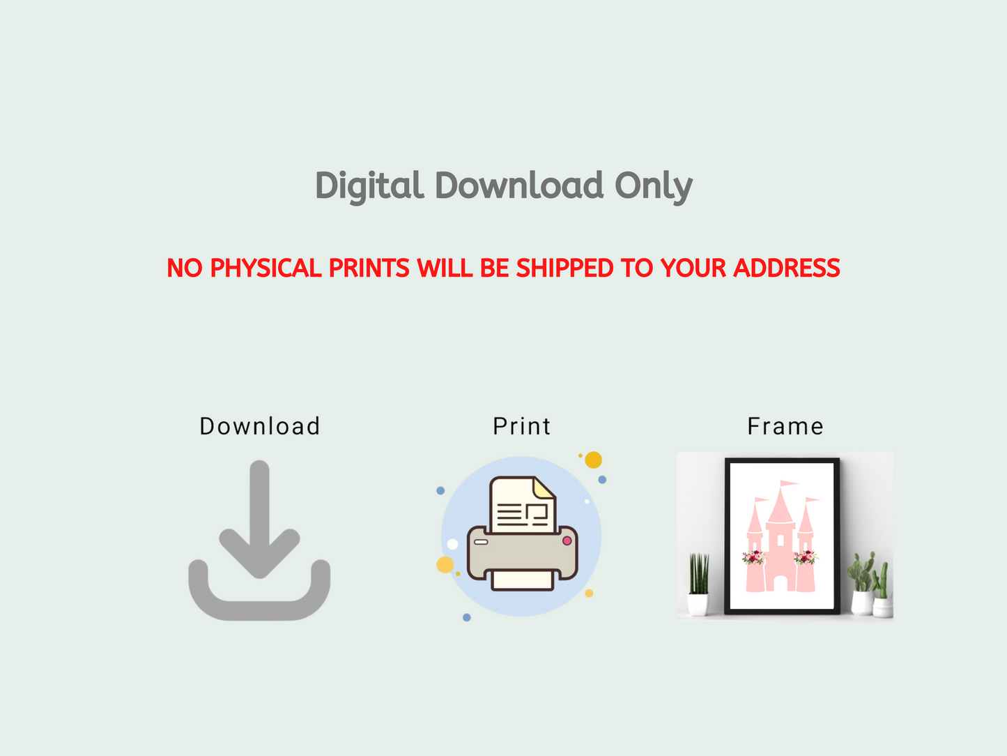 Set of 3 Princess and a Castle Prints, Nursery Decor, Blush Pink Decor for little girls - Digital Download
