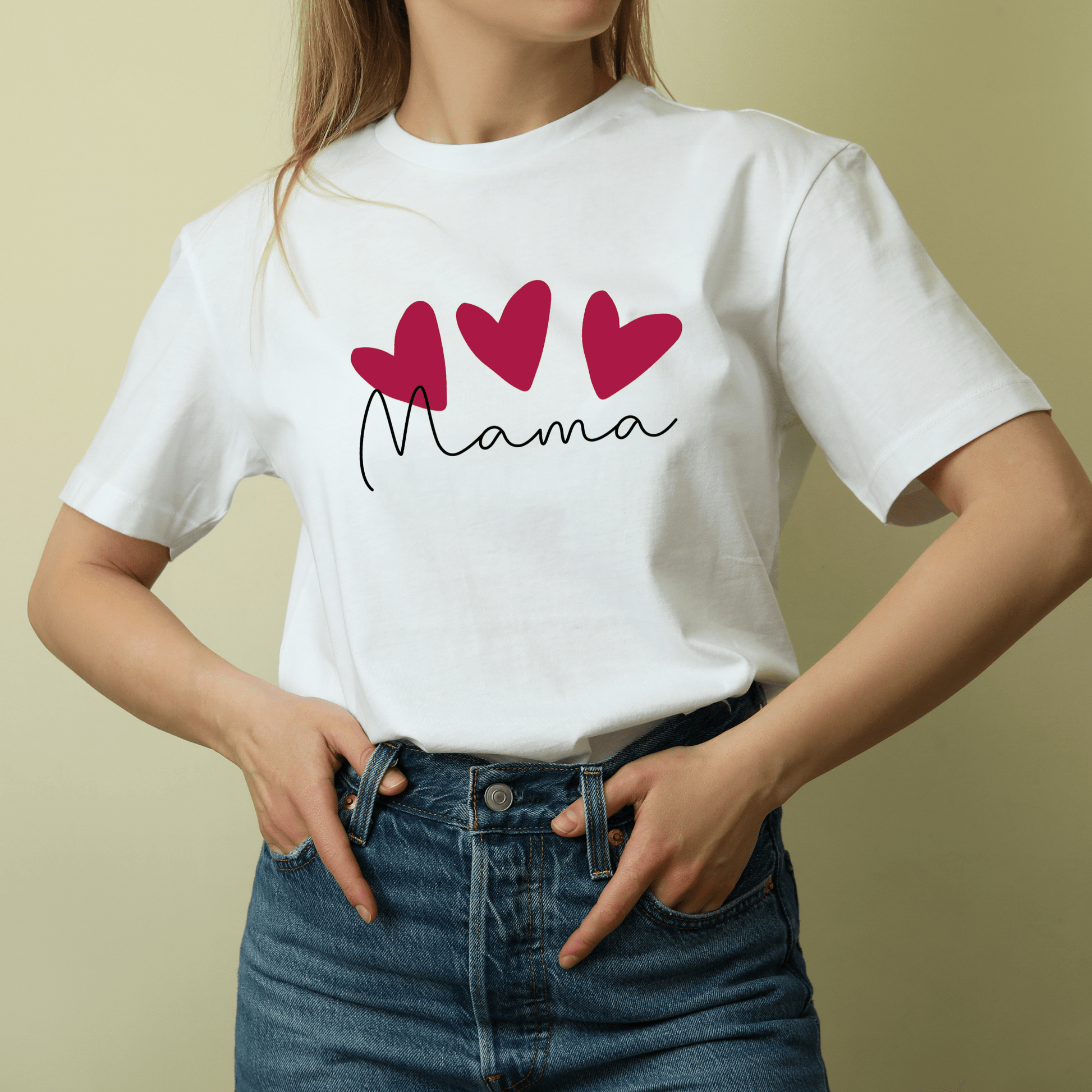 heart day mama hearts, typography shirt, modern simple clothing for women