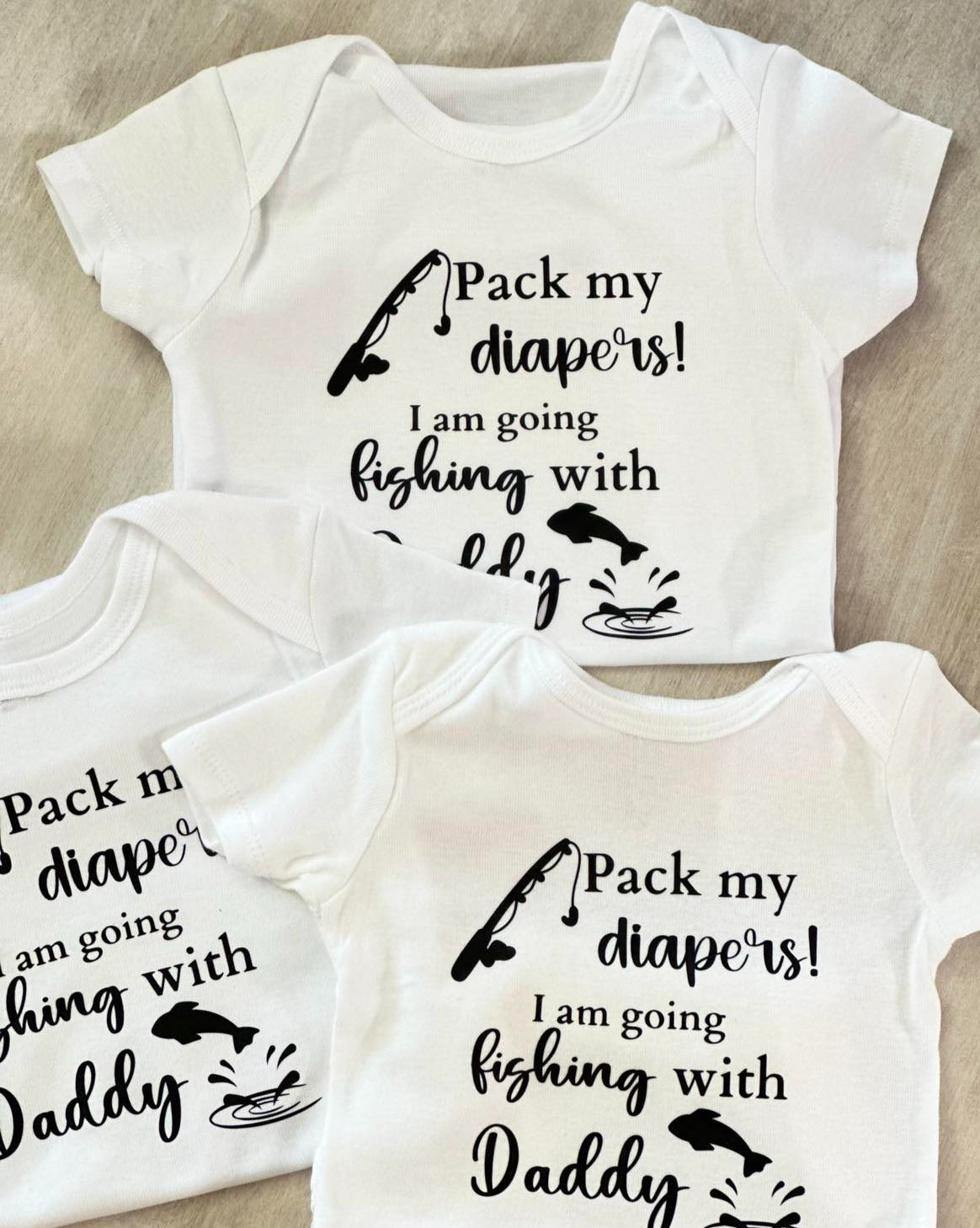 pack my diapers funny baby outfit clothing, fishing lover, daddy hobby, fish clothing