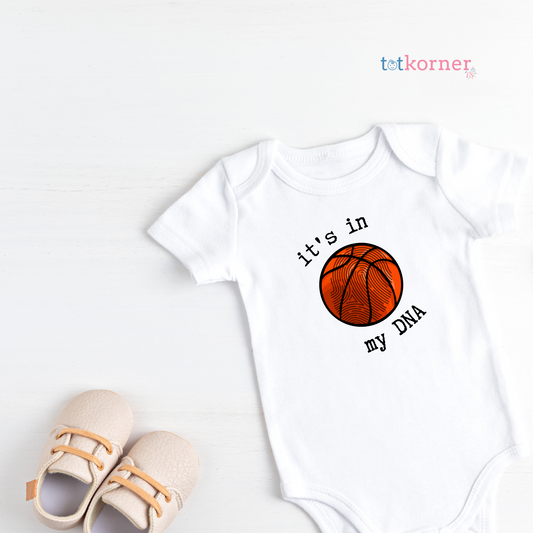 baby onesie its my dna basketball shirt for baby, infant, toddler