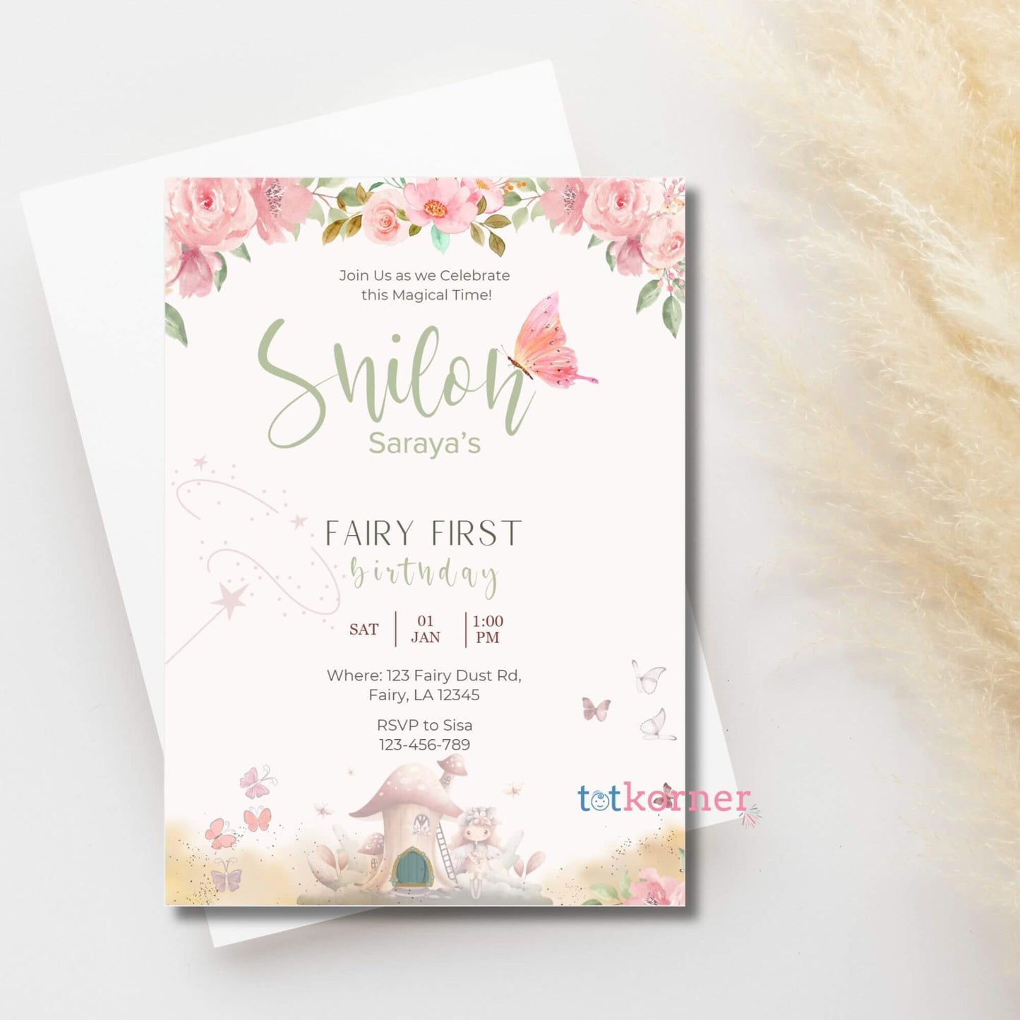 Fairy first birthday one theme ideas digital printable download