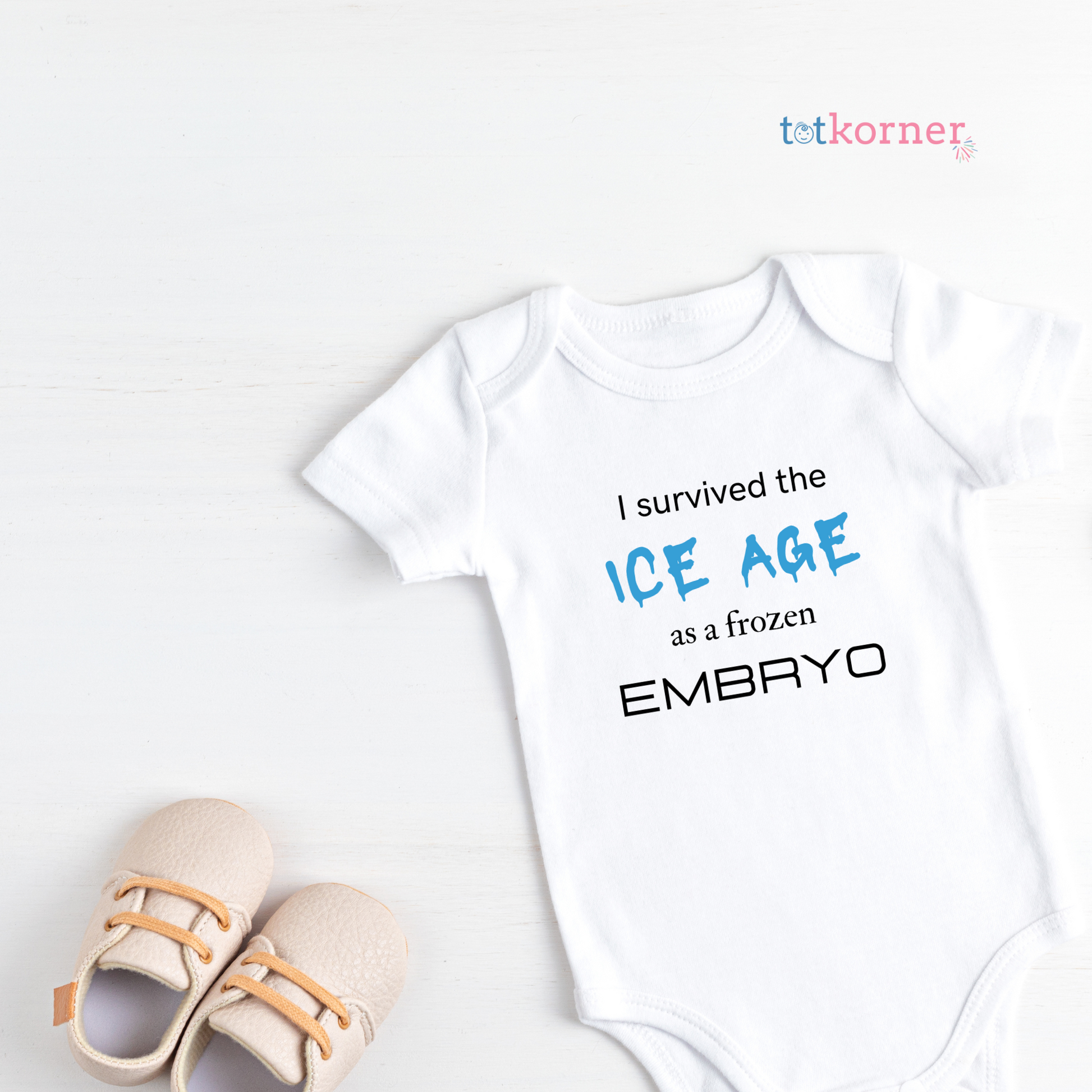 I survived the ice age as a frozen embryo Baby Bodysuit – totkorner