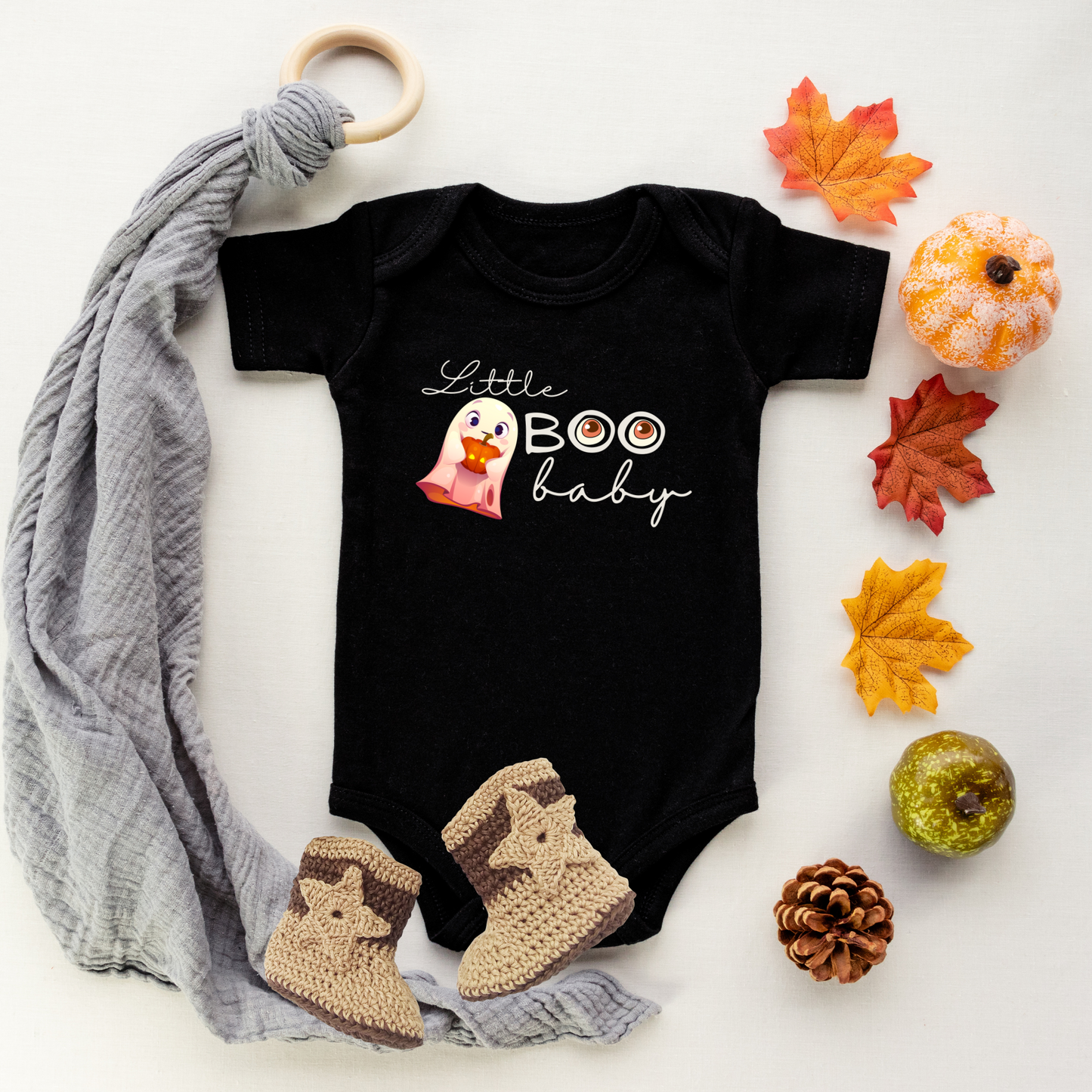little boo baby funny halloween outfit