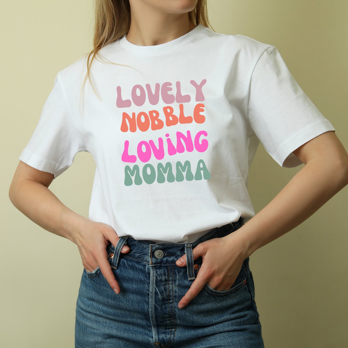 My first mothers day mom shirt, lovely nobble loving momma