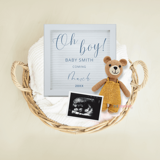 Oh boy pregnancy announcement digital download, expecting mom announce