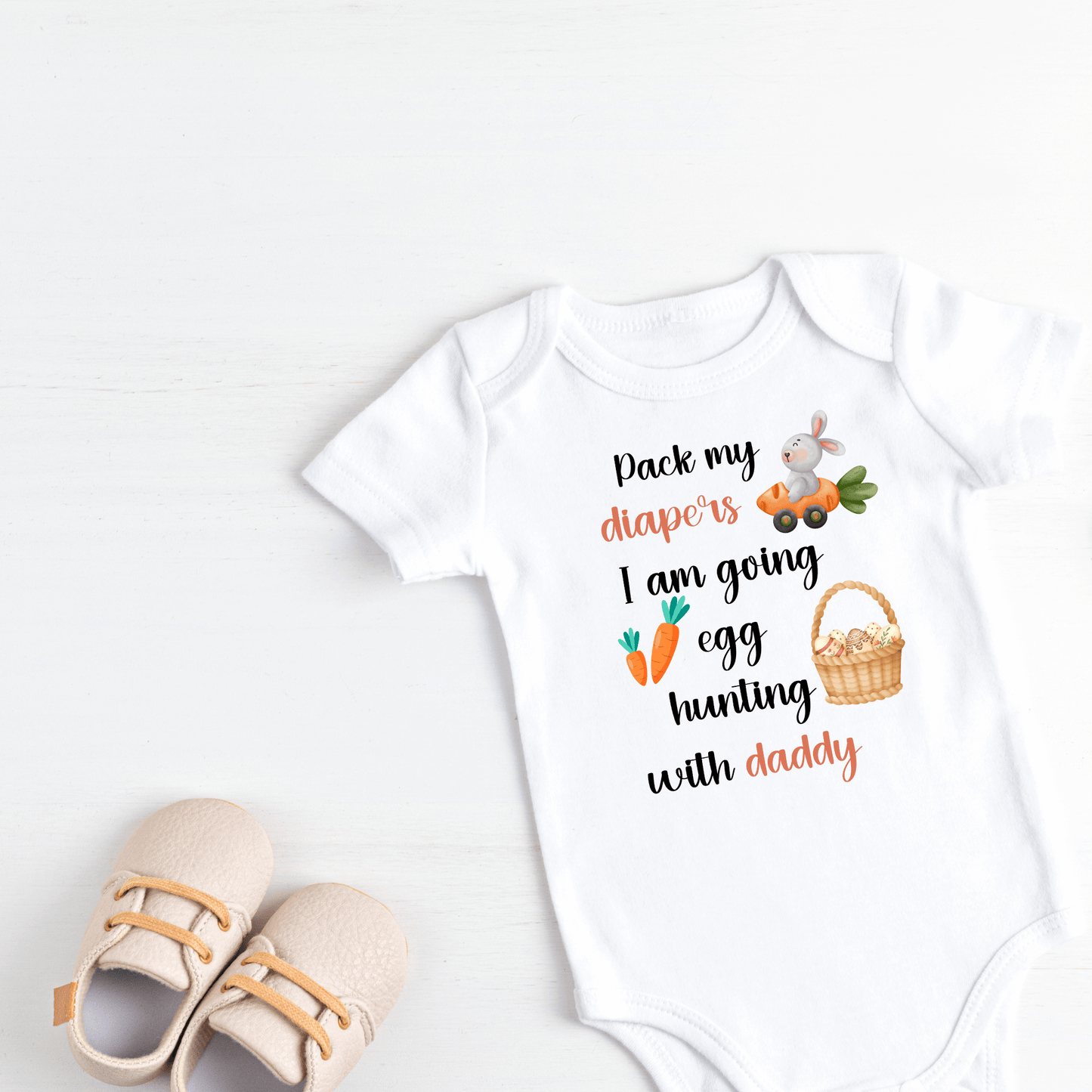 Easter baby clothes, baby easter romper, easter clothing, what to wear for easter, good gift for a baby's first easter, how do you celebrate Easter with a baby, carrots bunny