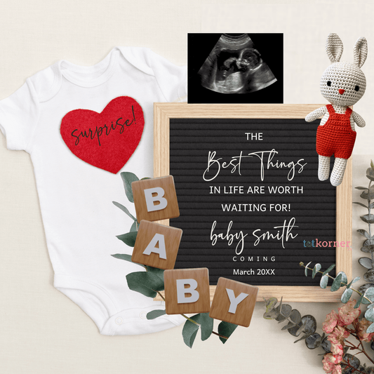 Gender Neutral Digital Pregnancy Announcement, Baby Announcement Template, Social Media Reveal, Instant Editable, Best Things Worth Waiting