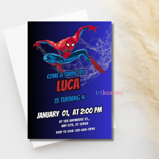 spiderman birthday downloadable invites, printable party theme