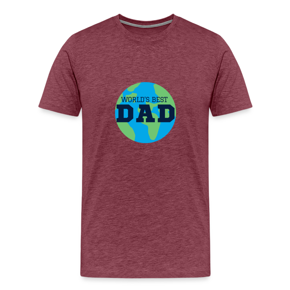 World's Best Dad Men's Premium T-Shirt - heather burgundy