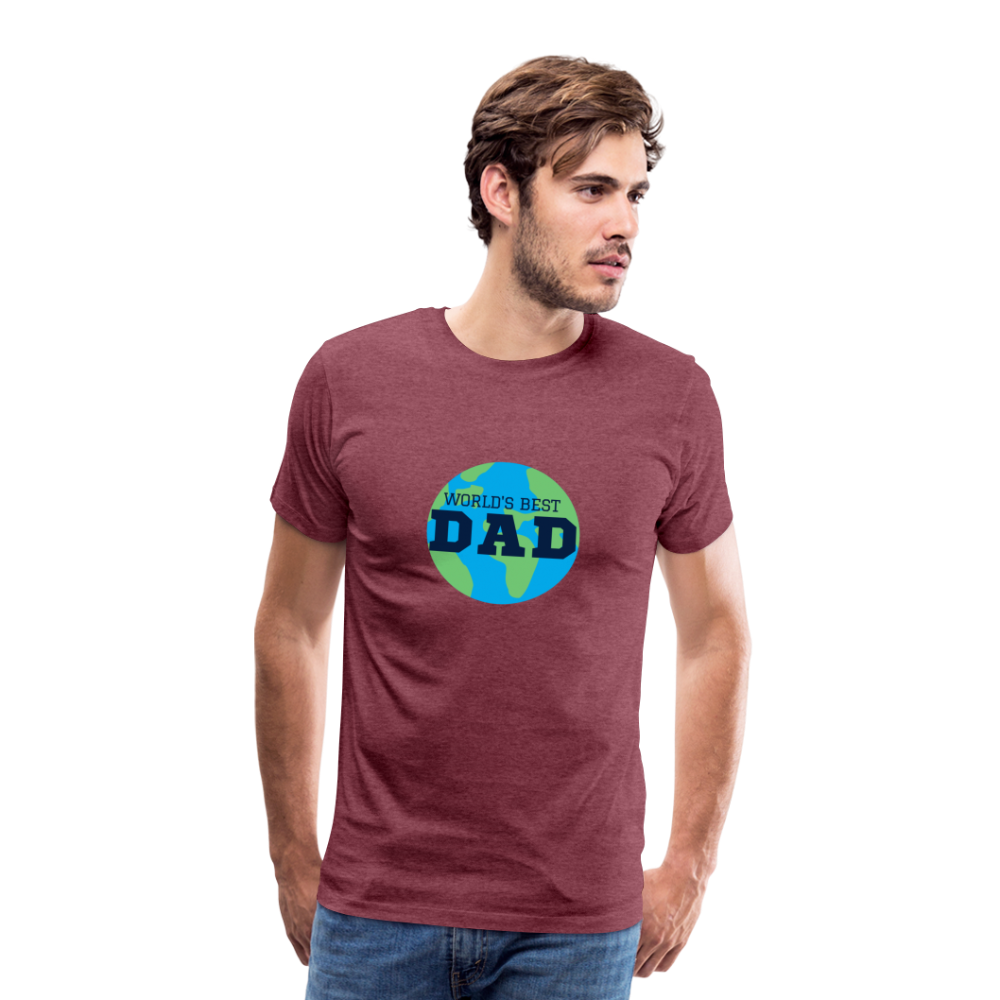 World's Best Dad Men's Premium T-Shirt - heather burgundy