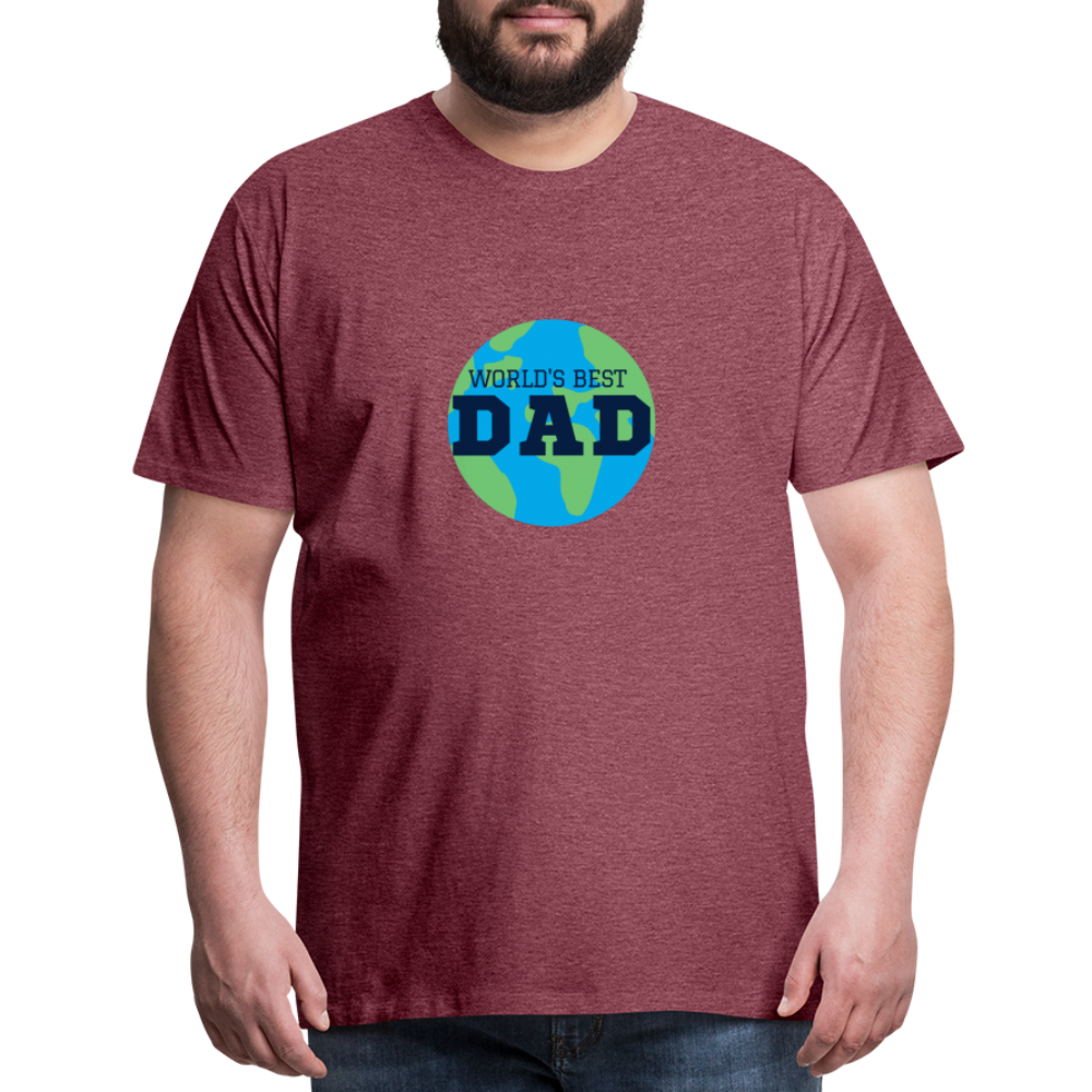 World's Best Dad Men's Premium T-Shirt - heather burgundy