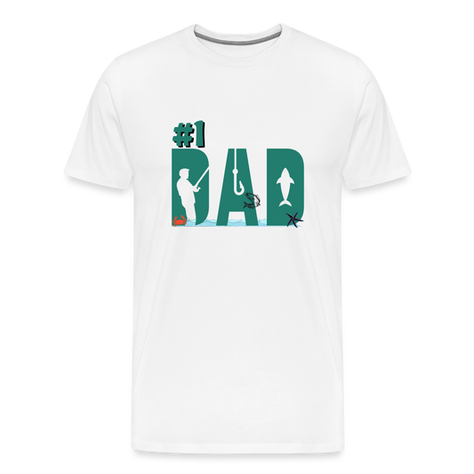 #1 Dad Men's Premium T-Shirt - white, fish shirt, fishing shirt, Best Dad of the world premium gift shirt, Birthday T-shirt, First Time Dad, For Father's Day, Birthday Gift, Father's Day gift ideas, father's day gift, cool father's day gifts, gifts for father's Day, Luxury father's day gifts, One of a kind Father's Day Gifts, thoughtful Dad Gifts, 