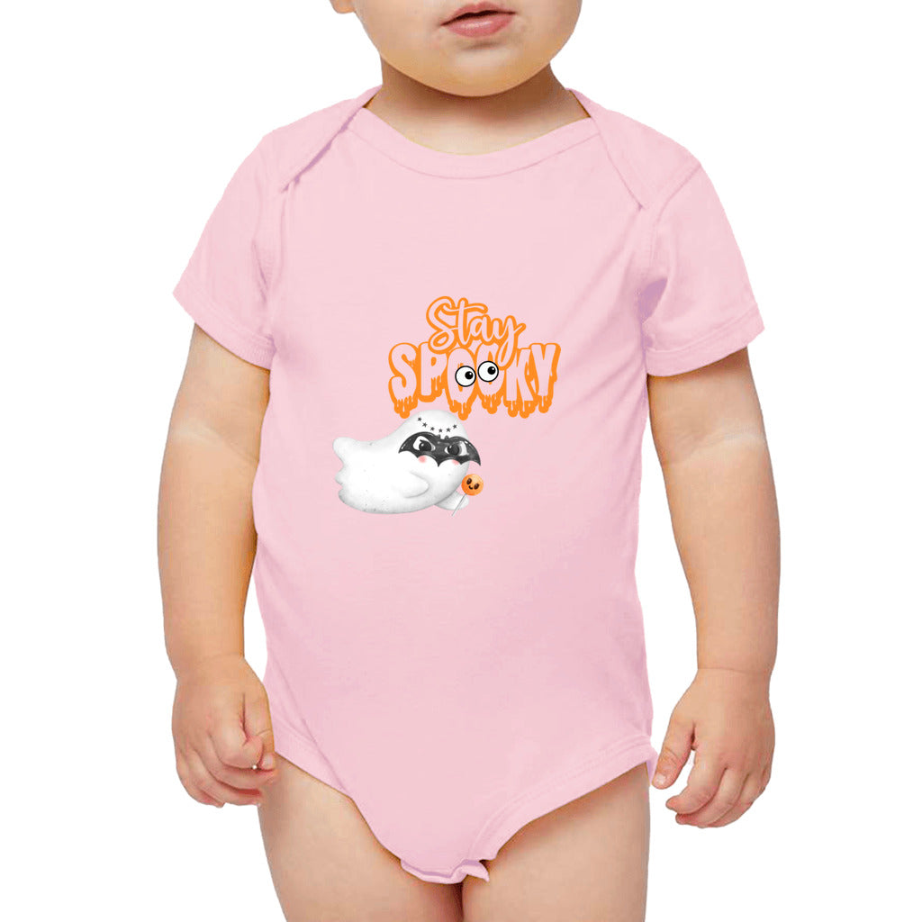 cute baby halloween funny baby trick or treat baby outfit ideas, one-of-a-kind baby clothes, baby gear, trick or treat baby clothes, halloween outfit trick or treat baby romper 1st halloween pink baby stay spooky funny shirt baby