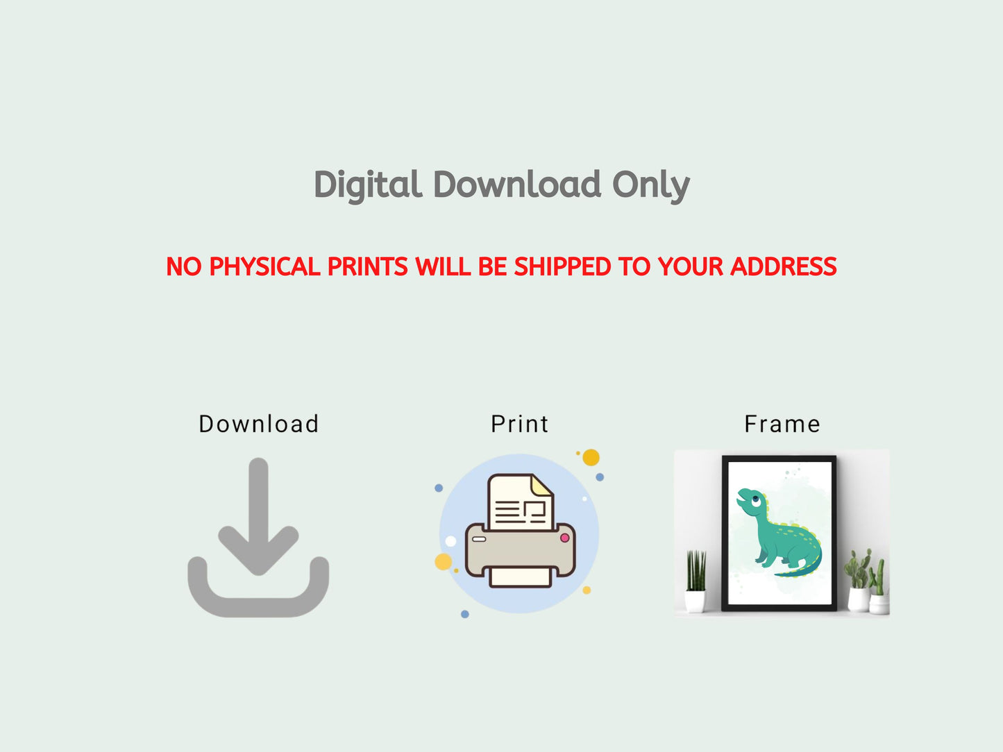 Dinosaur Art Printable Collection- Set of 3 digital download for boys bedroom | Wall art Decor