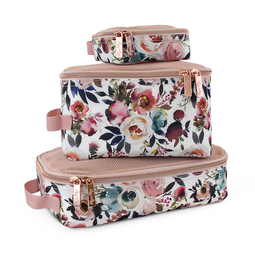 Blush Floral Diaper Bag Packing Cubes Organizer
