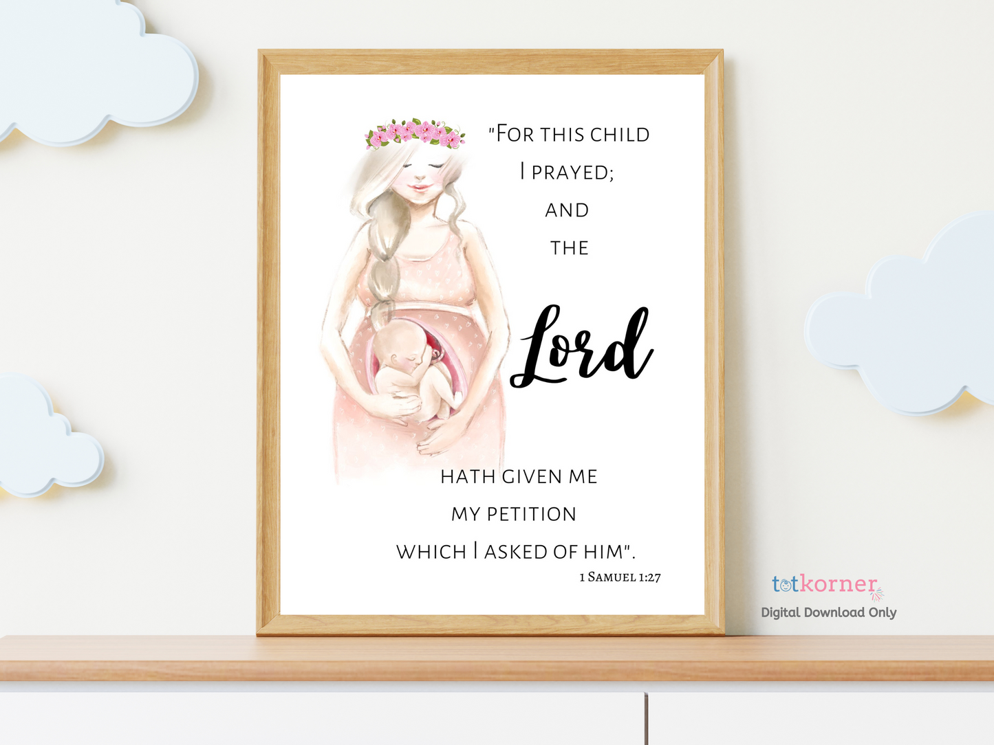 Printable Wall Art Print, For This Child I Have Prayed Print, 1 Samuel 1:2, Christian Print for Nursery | Christian Saying | Digital download gift ideas Mother's day gift | mothers day gift | mom gift | unique gift for mom | scripture gift | nursery decor | this child | baby decor | christian gift | i have prayed | bible typography | digital prints | bible verse | Christian art