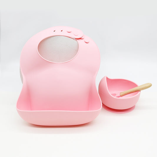 pink silicone feeding set