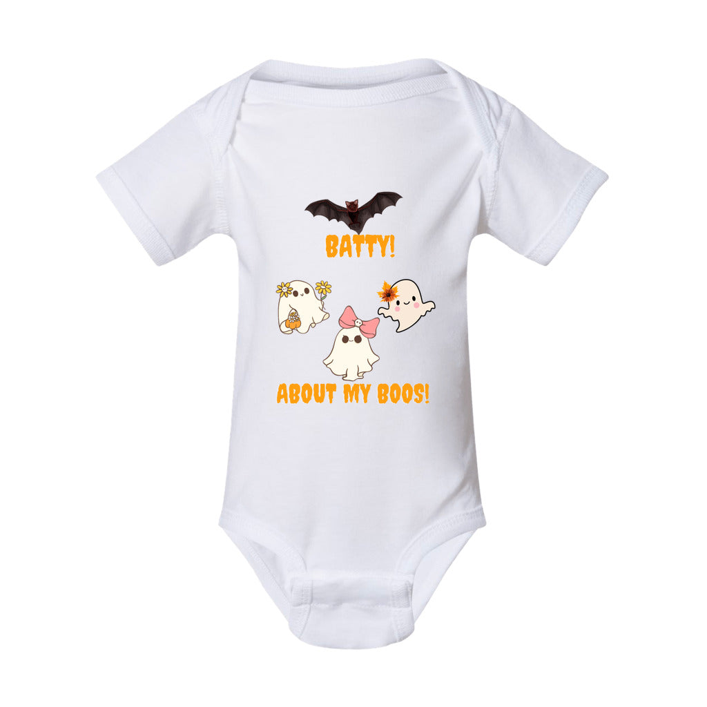 white cute baby halloween funny baby trick or treat baby outfit ideas, one-of-a-kind baby clothes, baby gear, trick or treat baby clothes, halloween outfit trick or treat baby romper 1st halloween, batty about my boos baby clothing