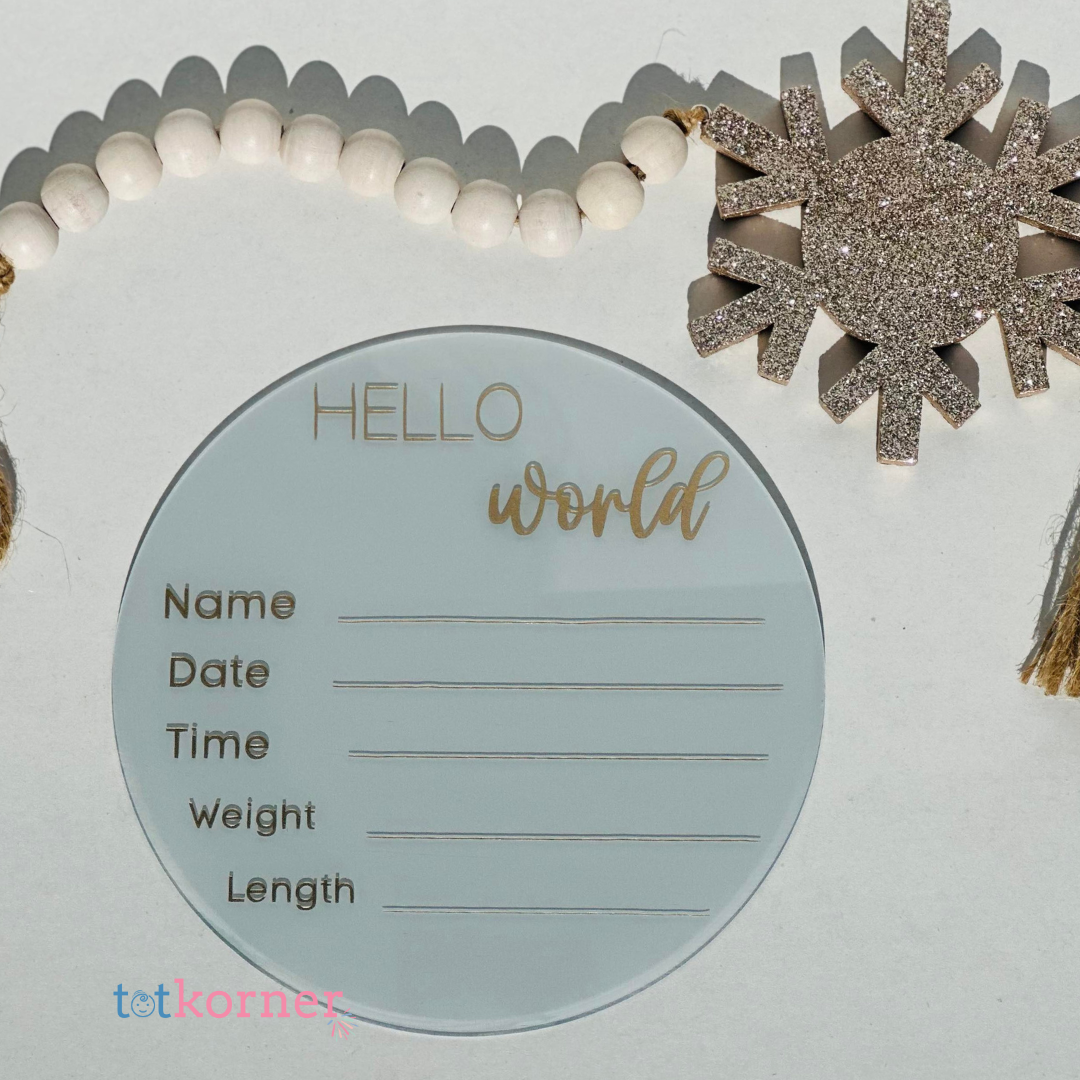 Helloworld Stat Sign Baby Announcement Sign Hello World | Newborn Birth Stat Sign | Modern ...