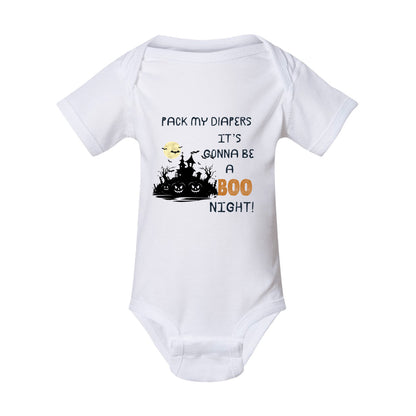 pack my diapers it's gonna be a boo night funny halloween trick or treat baby outfit