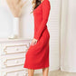 Round Neck Red Long Sleeve Dress