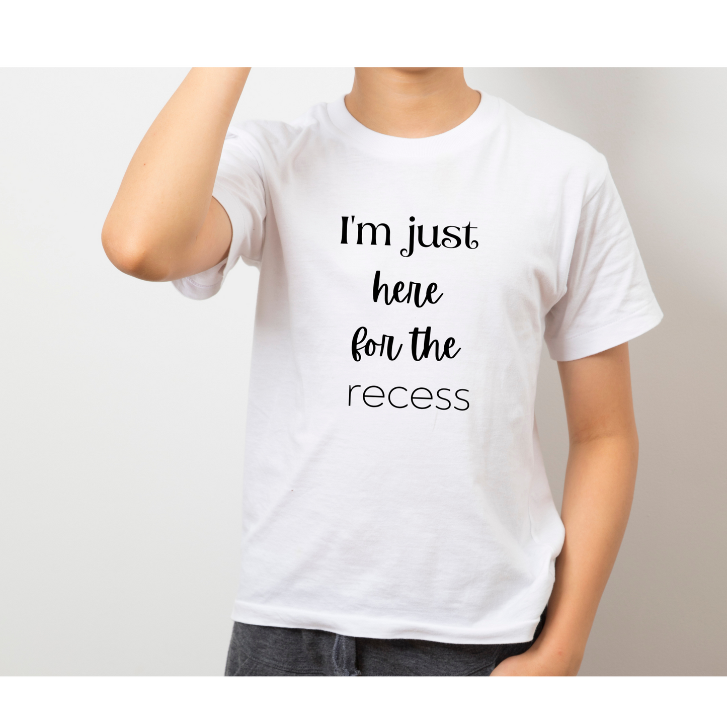 I'm just here for the recess personalized funny first day of school T-Shirt | Back to school outfit |Unisex Size T-shirt