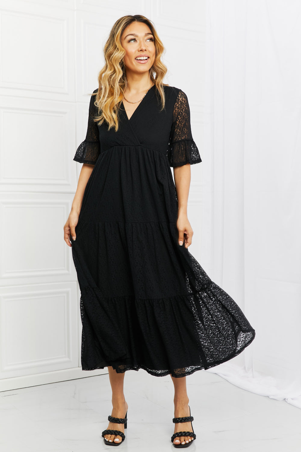 P & Rose Lovely Lace Full Size Tiered Dress totkorner P & Rose Lovely Lace Full Size Tiered Dress totkorner