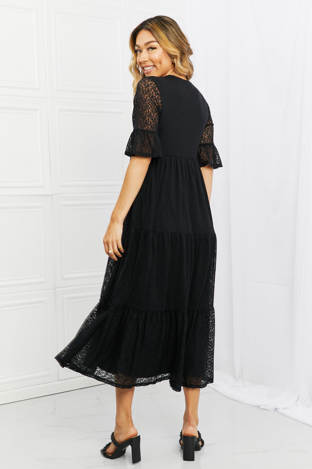 P & Rose Lovely Lace Full Size Tiered Dress totkorner P & Rose Lovely Lace Full Size Tiered Dress totkorner