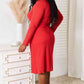 Round Neck Red Long Sleeve Dress