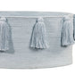 Soft Blue Color Tassels Basket Storage for nursery