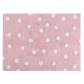 Pink White Polka Dots Washable Nursery Rug 