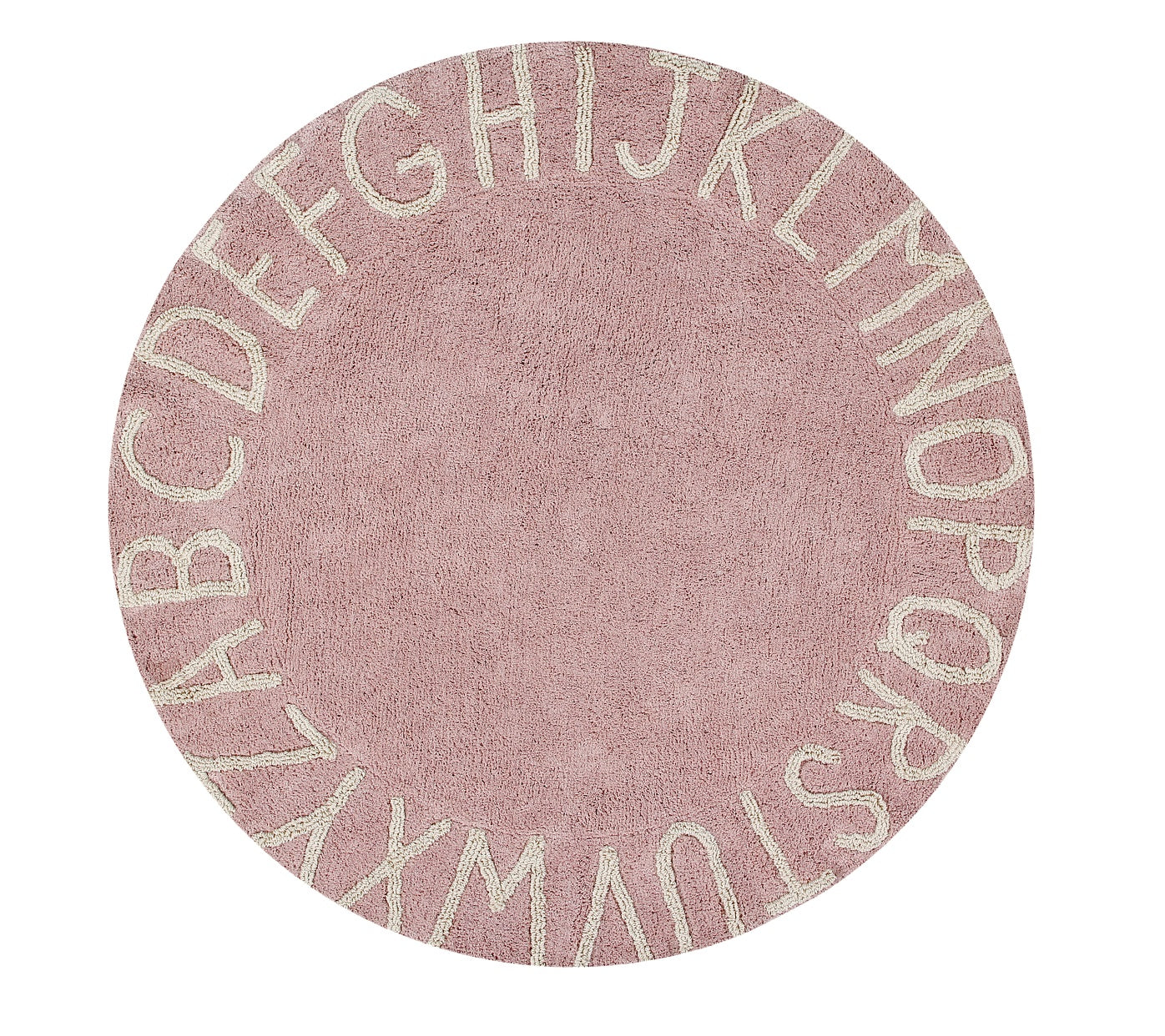 Round ABC Washable Rug (Vintage Nude-Natural )