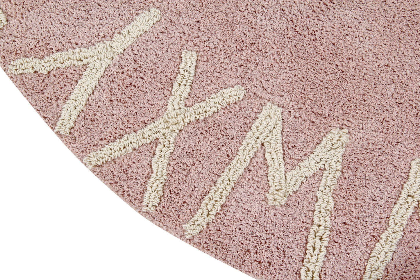 Round ABC Washable Rug (Vintage Nude-Natural )