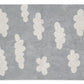 Grey Clouds Washable Nursery  Rug 