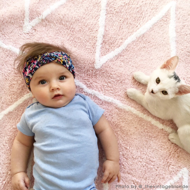 Pink Hippy Washable Nursery Rug