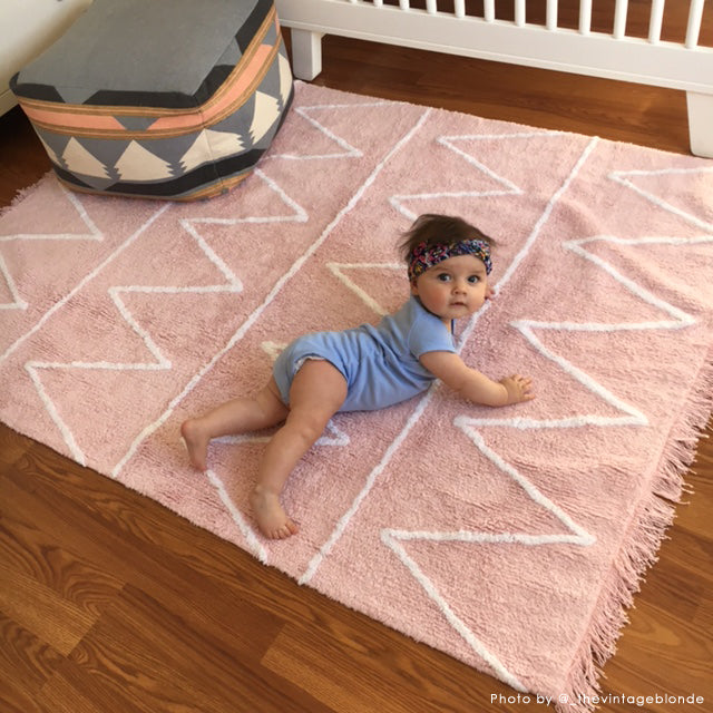 Pink Hippy Washable Nursery Rug