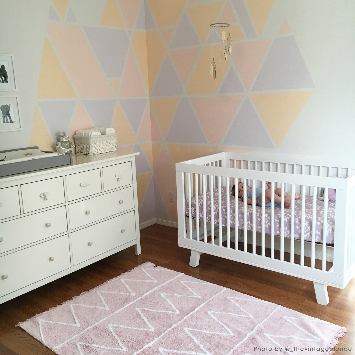 Pink Hippy Washable Nursery Rug