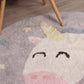 Pearl grey Ivory Dark Yellow Grey Peach Unicorn Believe in Yourself Washable Rug