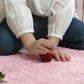 Pink Happy Heart Washable Nursery  Rug 