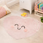 Pink Happy Heart Washable Nursery  Rug 