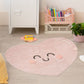 Pink Happy Heart Washable Nursery  Rug 