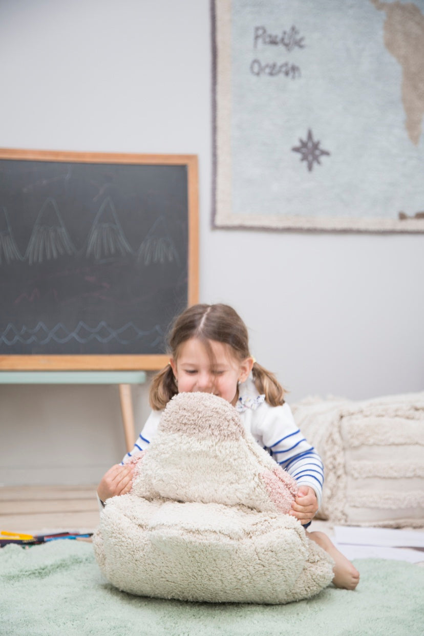 Green Puffy Sheep Washable Nursery Rug