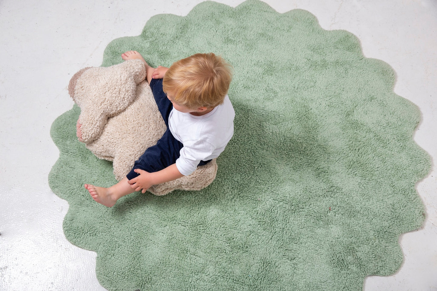 Puffy Sheep Washable Rug (Green)