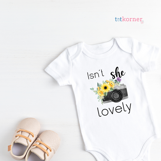 Isn't She Lovely Baby Girl Onesie® - Baby Girl Gift - Baby Girl Clothes- Coming Home Outfit - Custom Onesie® Girl - Flowers Onesie® Girl