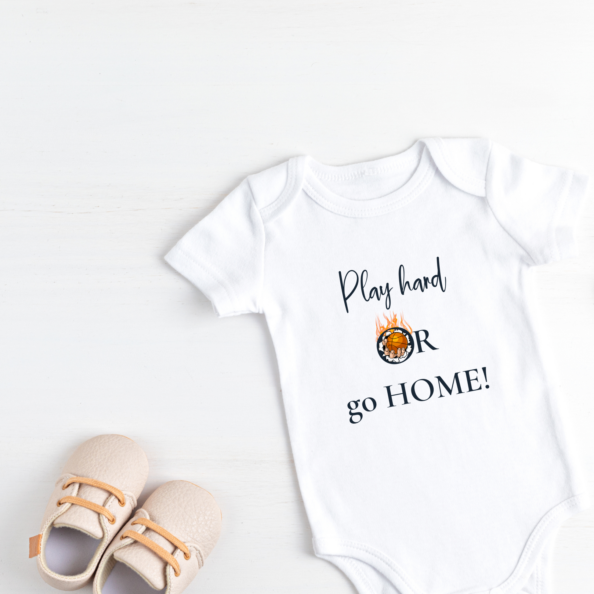 baby clothes and supplies with a basketball theme | play hard or go home funny onesies | baby clothing | gift idea for basketball | basketball outfit | baby basketball | basketball gifts | baby basketball outfit | baby basketball clothes