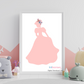 princess prints | Disney princess digital art | Disney princess wall art | beautiful girl digital art princess | Disney princess framed wall art | digital | princess wall decor | princess wall art download | pink and gold princess prints