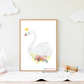 White Swan with crown nursery wall art - Girls nursery decor - Swan Princess - Swan Digital download | white swan with crown | swan princess | swan princess print