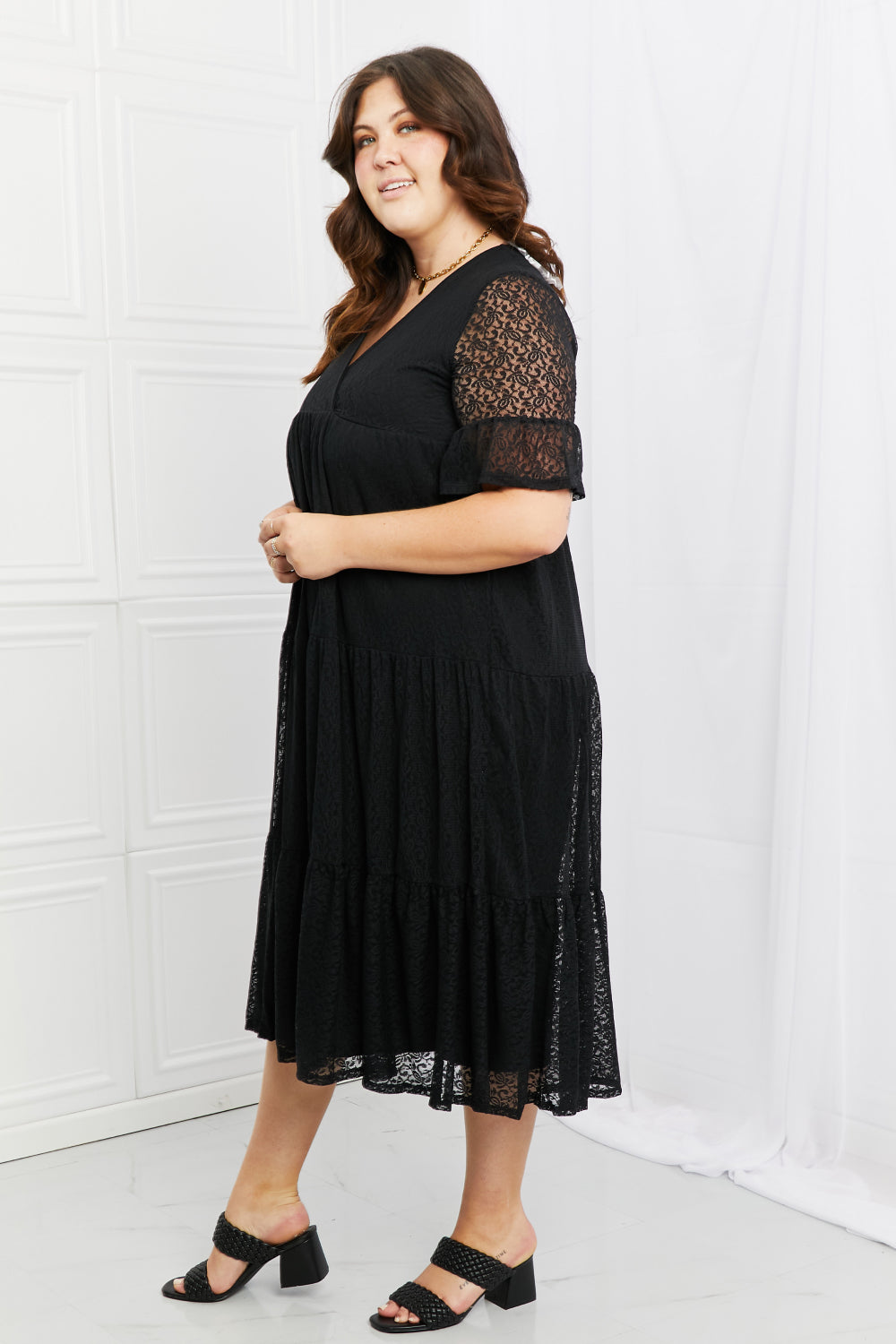 P & Rose Lovely Lace Full Size Tiered Dress totkorner P & Rose Lovely Lace Full Size Tiered Dress totkorner