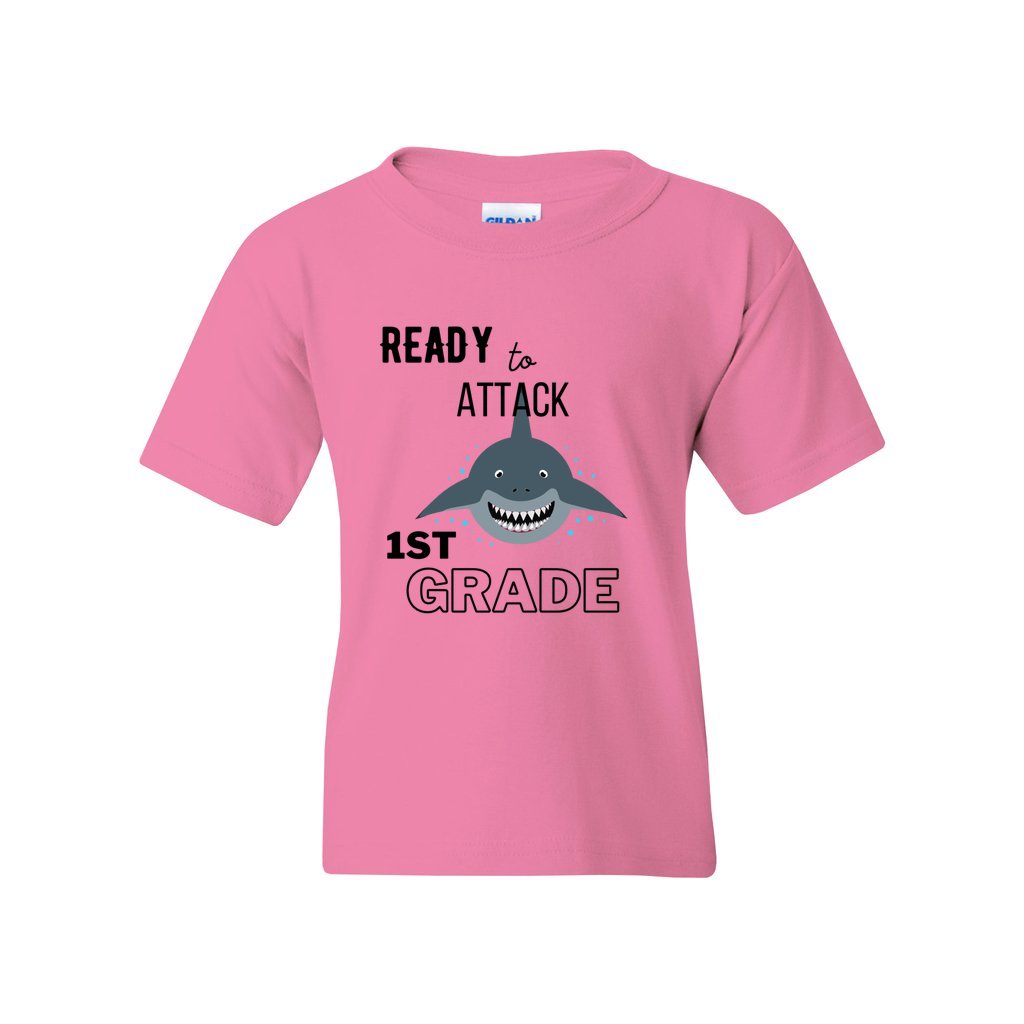 Ready to attack 1st grade T-shirt for girls.