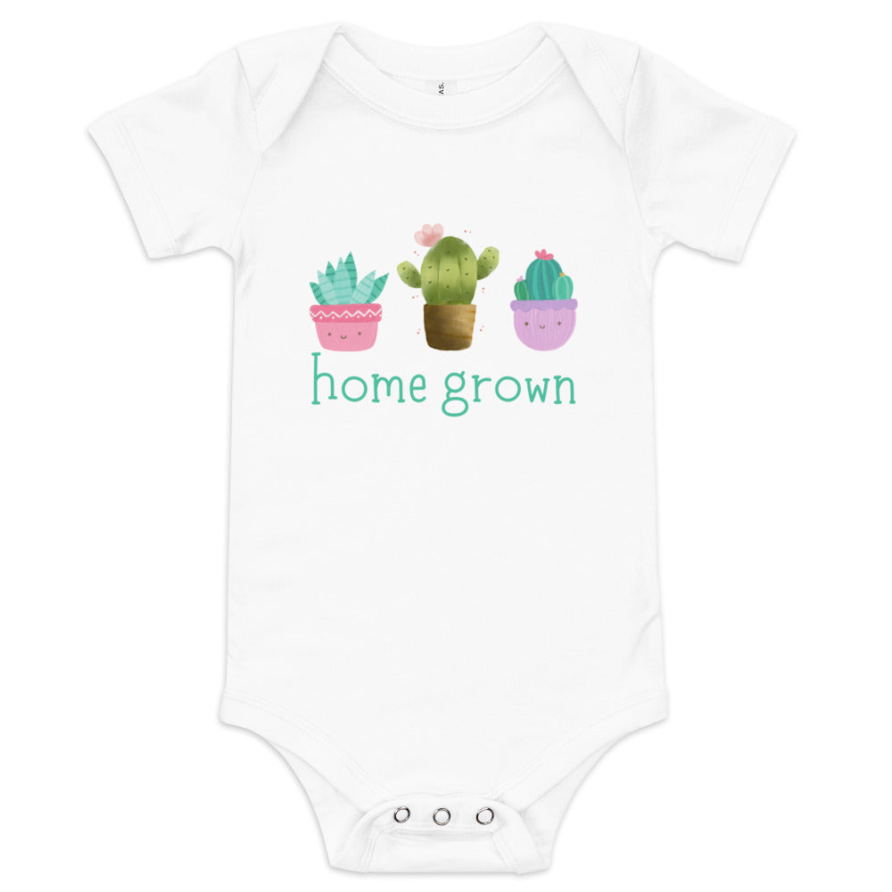 Homegrown Cactus Baby Onesie® •Boho Baby Girl Clothes •Homegrown Plants Baby Bodysuit •Cactus Baby Onesie® •Homegrown Baby Onesie